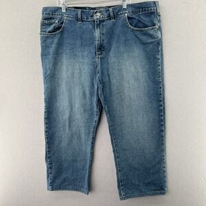 Vintage Sonoma Mens Straight Leg Baggy Relaxed Fit Denim Blue Jeans Size 46X29